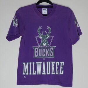 Vintage Single Stitch Milwaukee Bucks Pro Player Youth Size L 14-16 Purple